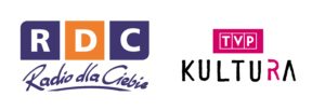 Logotypy patronów medialnych Nagrody im. Norwida: RDC i TVP Kultura