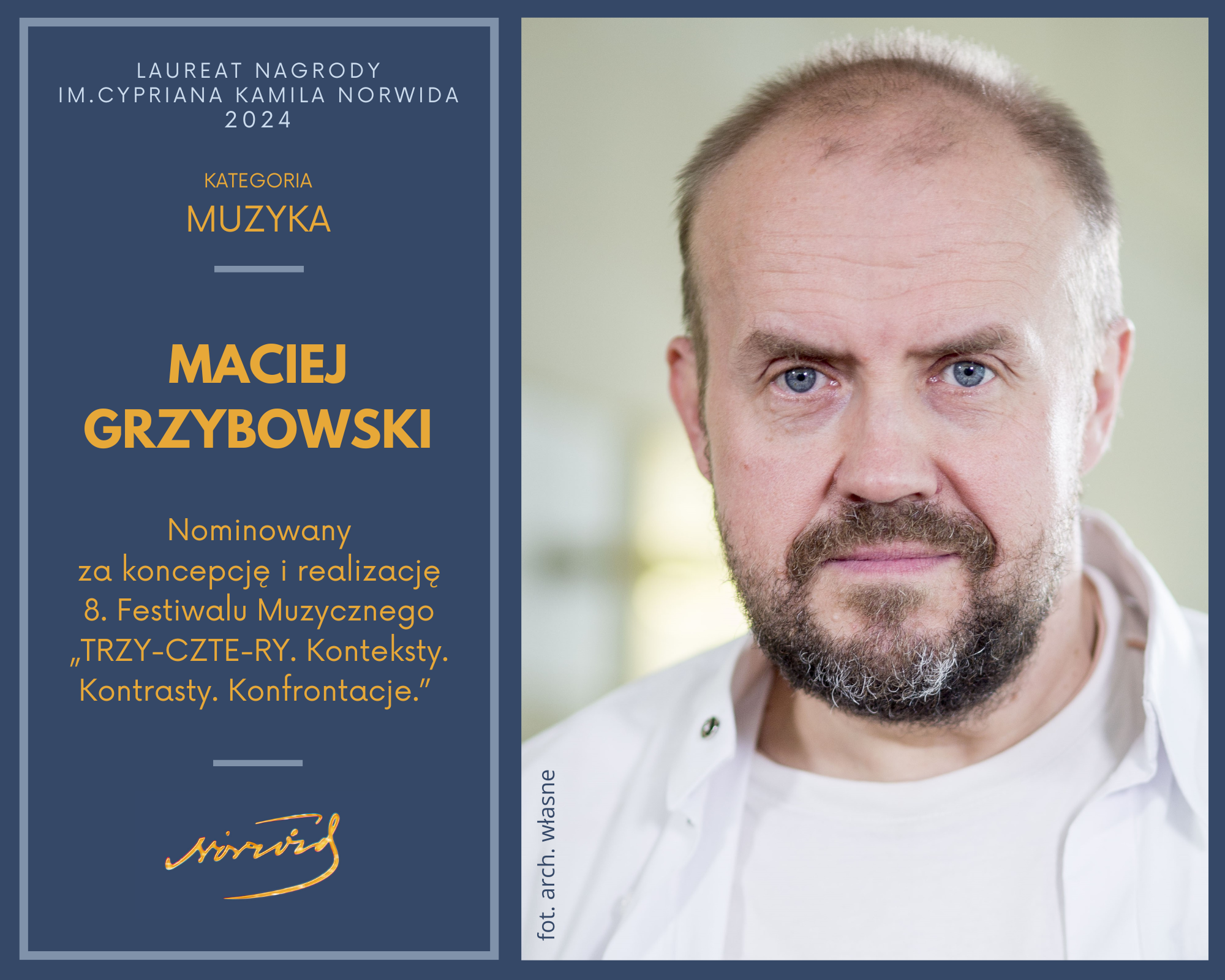 Laureat Konkursu Norwida 2024 Maciej Grzybowski